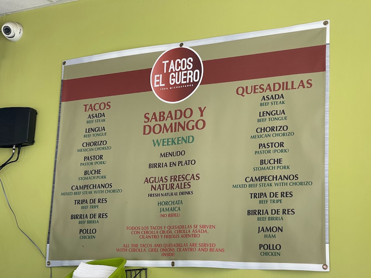 Tacos El Guero 100% Michoacanos Menu - Image 4