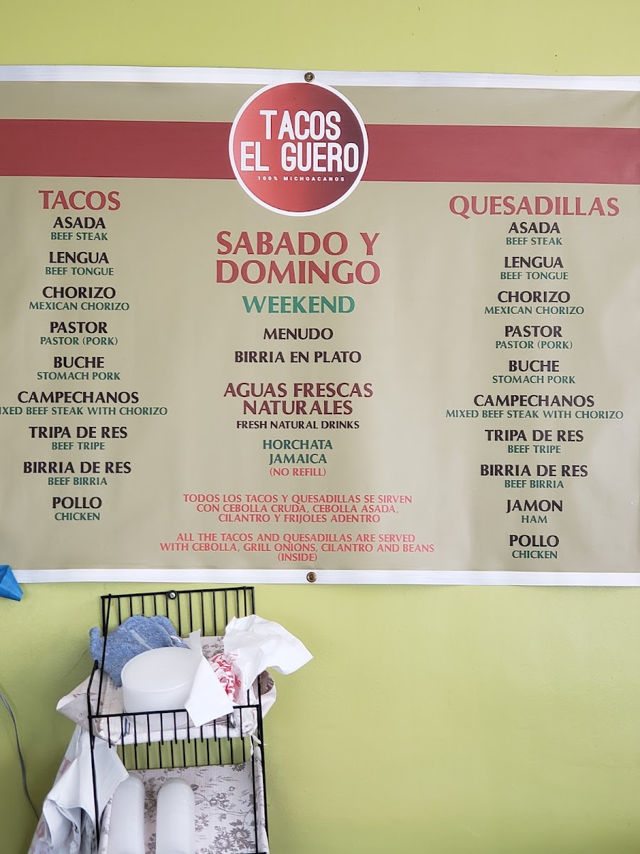 Tacos El Guero 100% Michoacanos Menu - Image 5